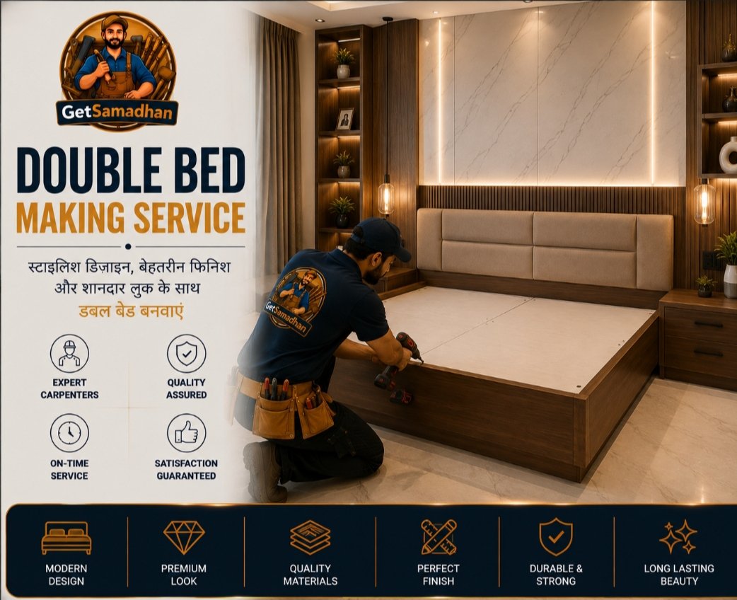 Double bed Good finished making and installation started 7999 size 6x6 square feet