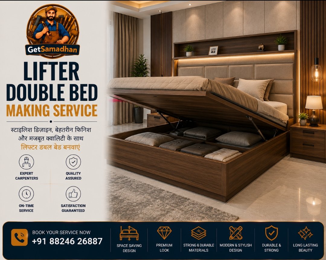 Lifter Double Bed strong making and installation