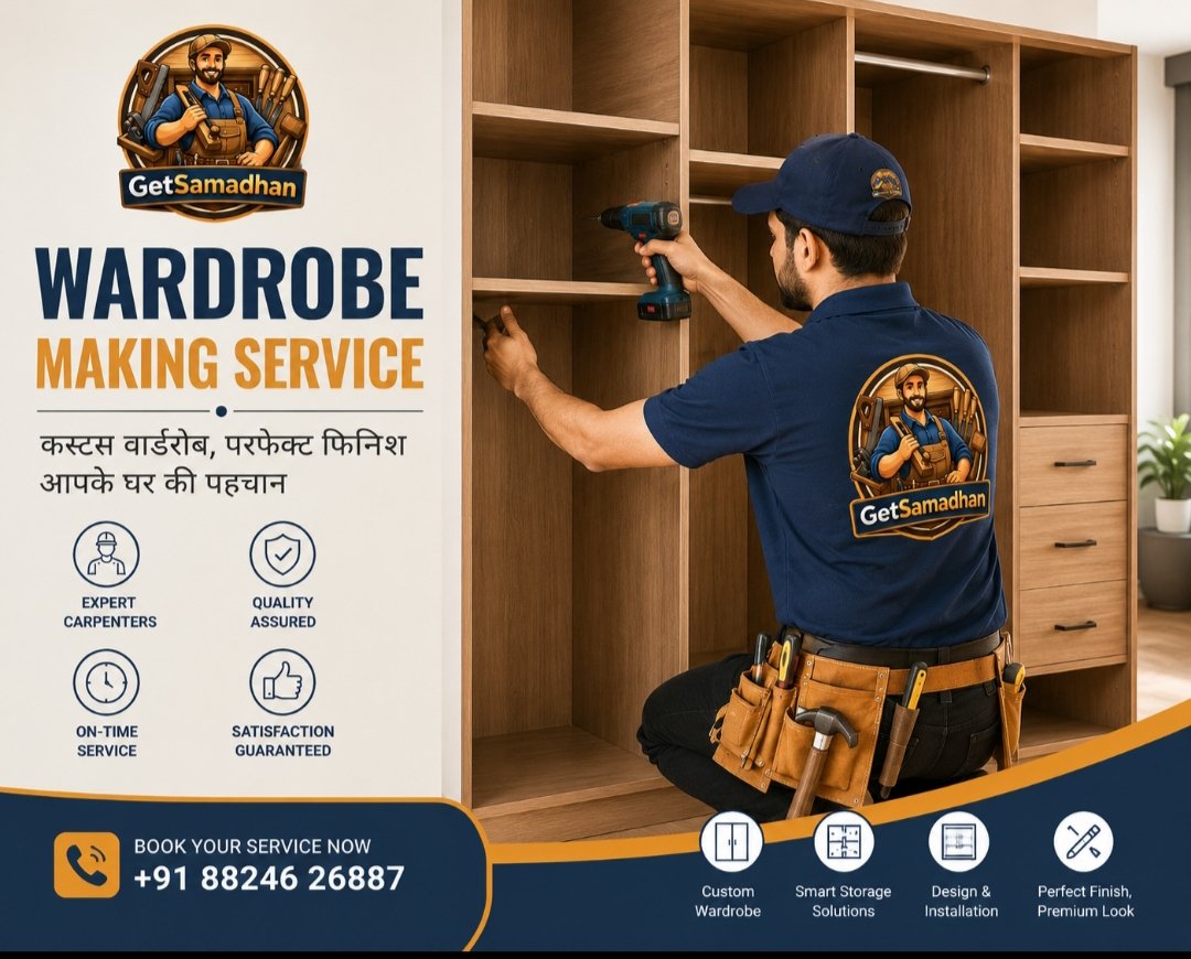 wardrobe with making service started 99 Rs what is square feet only