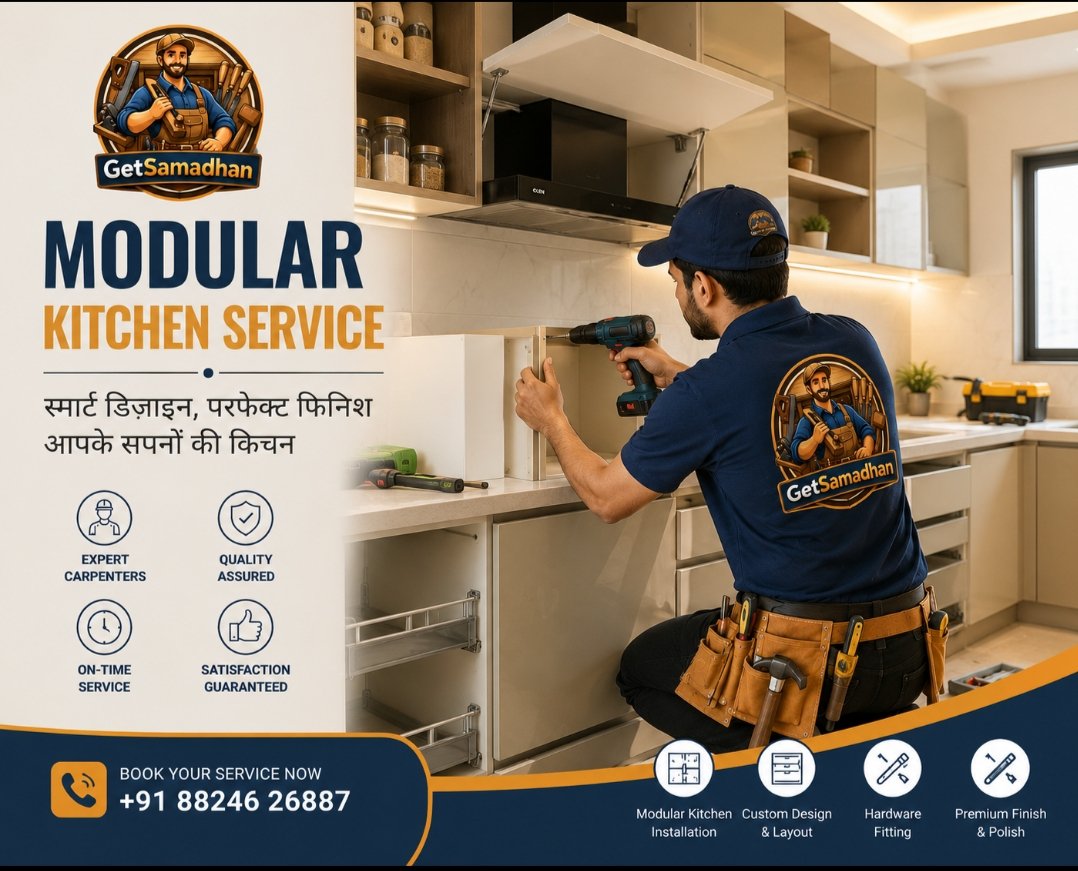 Modular kitchen making and installation started only 199 rupees per square feet