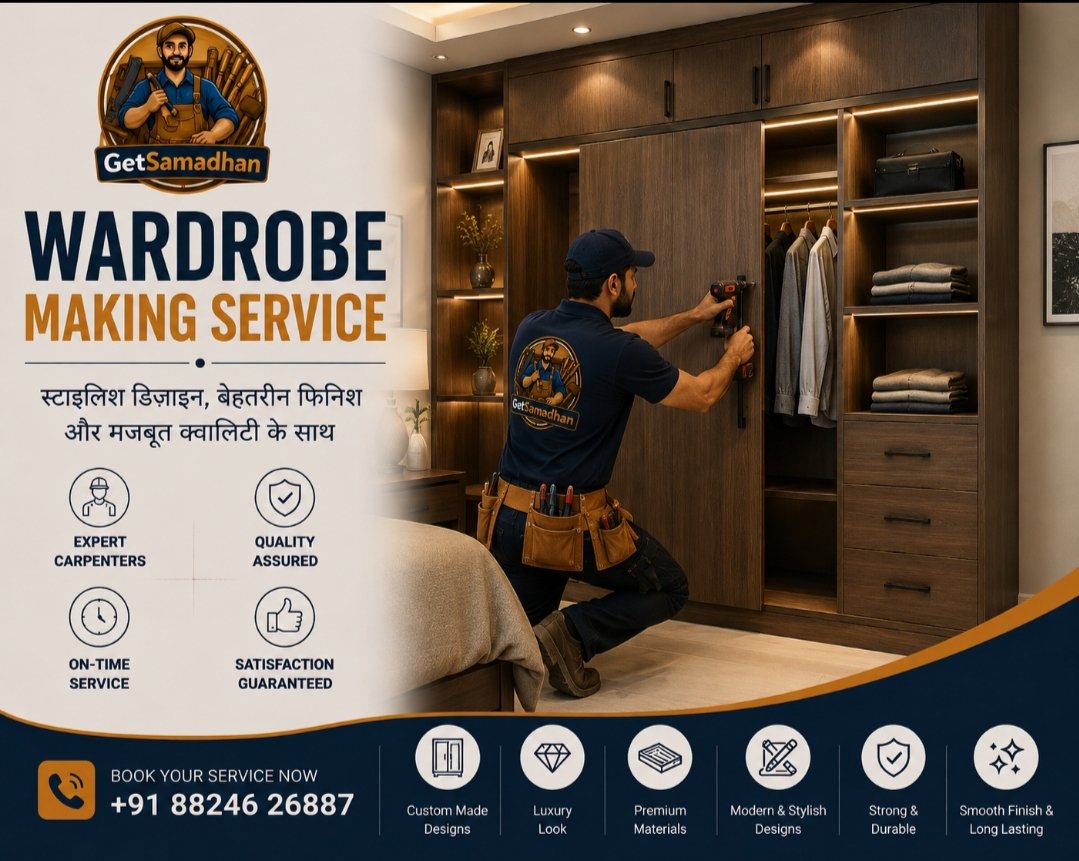 Wardrobe Stylish sliding frame making started 149 per square feet