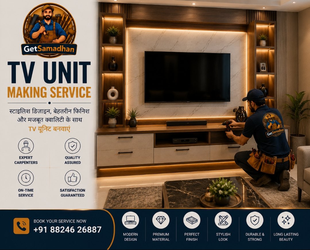 TV Unit full storage making and installation
